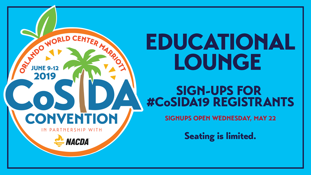 #CoSIDA19 Convention Educational Lounge Signups STILL OPEN!